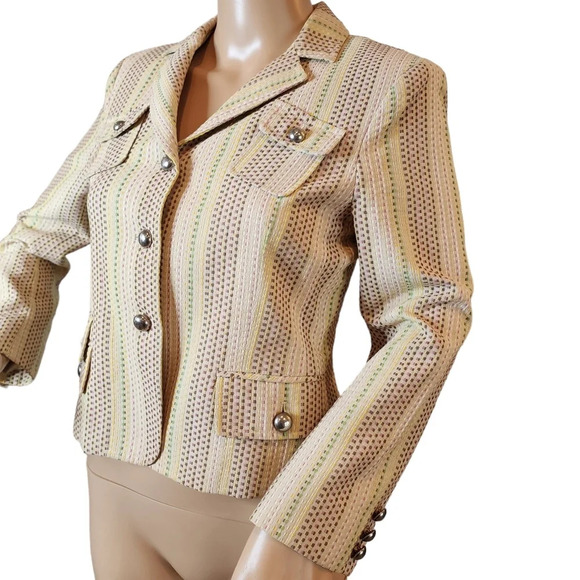 BCBGMAXAZRIA multi-colored stripe blazer. Women's size small. - Picture 6 of 16